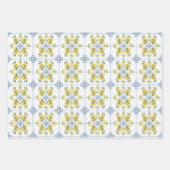 Feuille De Papier Cadeau Blue Watercolor French Country Lemon (Devant 2)