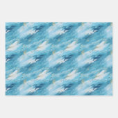 Feuille De Papier Cadeau Blue & White Abstract Paint (Devant 2)