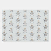 Feuille De Papier Cadeau Blue White Champagne Gold Ornaments Christmas (Devant 3)