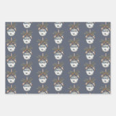 Feuille De Papier Cadeau Blue White Champagne Gold Ornaments Christmas (Devant)