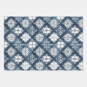 Feuille De Papier Cadeau Blue White Christmas Trees Deer (Devant 3)