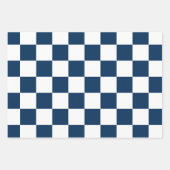 Feuille De Papier Cadeau Blue White Modern Check  (Devant)