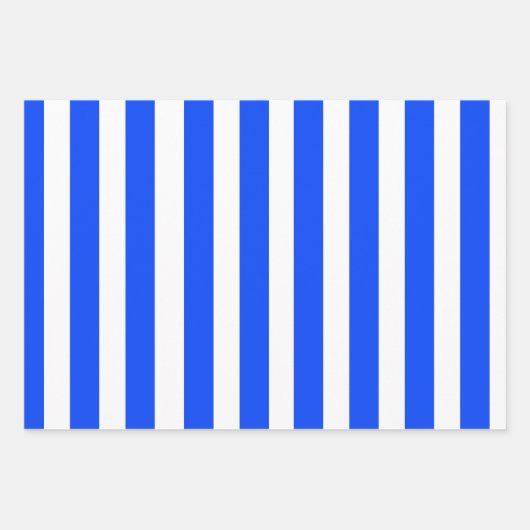 Feuille De Papier Cadeau Blue & White Vertical Stripe Sailor Pattern (Devant)