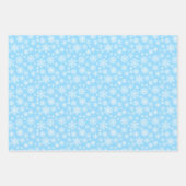 Feuille De Papier Cadeau Blue Winter Snowman Trees et Snowflakes (Devant 3)
