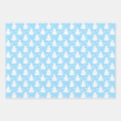 Feuille De Papier Cadeau Blue Winter Snowman Trees et Snowflakes (Devant 2)