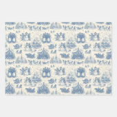 Feuille De Papier Cadeau Blue Winter Toile Chinoiserie (Devant 3)