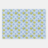 Feuille De Papier Cadeau Blue Yellow Mediterranean Tile Lemons Italian  (Devant)