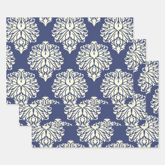 Feuille De Papier Cadeau Blueberry Southern Cottage Damask (Lot)