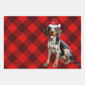 Feuille De Papier Cadeau Bluetick Coonhound Chien vacances Jeu de Noël (Devant)