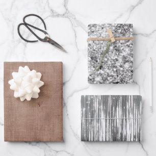 Feuille De Papier Cadeau Blush Faux Linen (look lin) Parties scintillant en