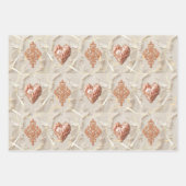 Feuille De Papier Cadeau Blush Heirloom Heart Pattern Loving Keepsake Wrap (Devant 2)