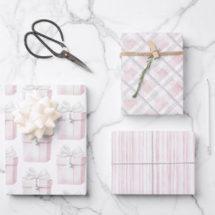 Feuille De Papier Cadeau Blush Pink Bow Cadeau Coeur Charme Anniversaire