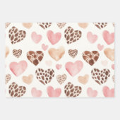 Feuille De Papier Cadeau Blush Pink Cream Leopard Hearts Birthday (Devant 2)