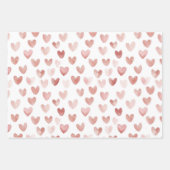 Feuille De Papier Cadeau Blush Pink Hearts Cream Deer Christmas (Devant 2)