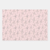 Feuille De Papier Cadeau Blush Pink & Silver Ballerina Pattern (Devant)