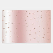 Feuille De Papier Cadeau Blush Rose Gold Parties scintillant Coeurs Baisers (Devant 3)
