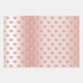 Feuille De Papier Cadeau Blush Rose Gold Parties scintillant Coeurs Baisers (Devant 2)