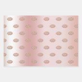 Feuille De Papier Cadeau Blush Rose Gold Parties scintillant Confetti Baise (Devant 3)