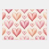 Feuille De Papier Cadeau Blushing Hearts (Devant 2)