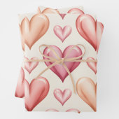 Feuille De Papier Cadeau Blushing Hearts (En situation)