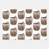 Feuille De Papier Cadeau Boba Bubble Thé Cute et drôle (Devant 2)