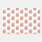 Feuille De Papier Cadeau Boba Bubble Thé Cute et drôle (Devant)