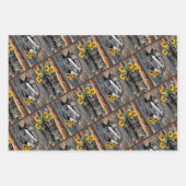 Feuille De Papier Cadeau Boeufs de cow-boy rustiques du Western Horse (Devant 3)