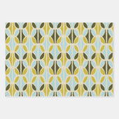 Feuille De Papier Cadeau Boho Abstrait Pastel Formes Motif Vert Bleu (Devant 3)