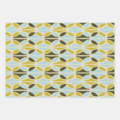 Feuille De Papier Cadeau Boho Abstrait Pastel Formes Motif Vert Bleu (Devant)