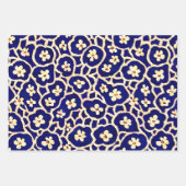 Feuille De Papier Cadeau Boho Anemone bleu (Devant)