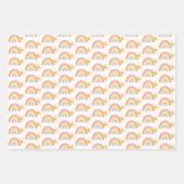 Feuille De Papier Cadeau Boho aquarelle arc-en-ciel (Devant)