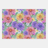 Feuille De Papier Cadeau Boho Aster Fleurs Florales (Devant)