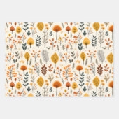Feuille De Papier Cadeau Boho Automne avec tournesol, fleurs et Citrouille (Devant 2)