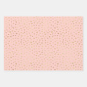 Feuille De Papier Cadeau Boho Blush Rose Beige Gold Coeurs (Devant 2)