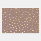 Feuille De Papier Cadeau Boho Blush Rose Beige Gold Coeurs (Devant)