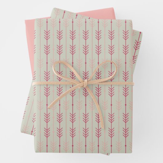 Feuille De Papier Cadeau Boho Chic Flèches géométriques (En situation)