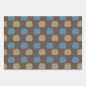 Feuille De Papier Cadeau Boho Citrouille bleu beige  (Devant 3)