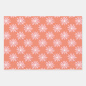Feuille De Papier Cadeau BOHO Daisy Motif Saumon rose Floral (Devant)