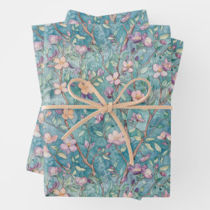 FEUILLE DE PAPIER CADEAU BOHO ÉTÉ FLEUR DE FLEURISTE