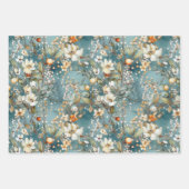 FEUILLE DE PAPIER CADEAU BOHO ÉTÉ FLEUR SAUVAGE FLORAL (Devant 3)