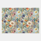 FEUILLE DE PAPIER CADEAU BOHO ÉTÉ FLEUR SAUVAGE FLORAL (Devant)