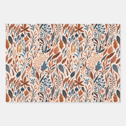Feuille De Papier Cadeau Boho Fall Leaves (Devant 3)