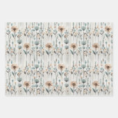 Feuille De Papier Cadeau Boho Fleurs sauvages (Devant)