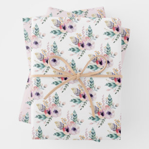 Feuille De Papier Cadeau Boho Floral Wild One Girl's First Birthday
