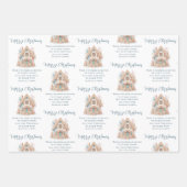 Feuille De Papier Cadeau Boho Gingerbread House Citations Nom Noël (Devant)