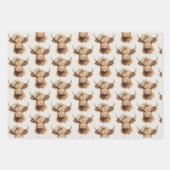 Feuille De Papier Cadeau Boho Highland Cow Anniversaire de enfant Party (Devant)