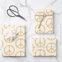 Boho Hippie Floral Paix Signal Motif en Jaune