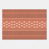 Feuille De Papier Cadeau Boho Lignes Scandinaves Points Rouille (Devant)