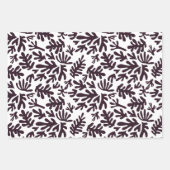 Feuille De Papier Cadeau Boho Matisse Formes Botaniques Motif Noir Blanc (Devant 3)