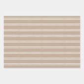 Feuille De Papier Cadeau Boho Minimalist Modern Brown Gender Neutral Stripe (Devant 3)